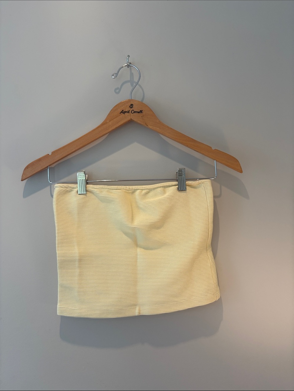 Dynamite Cream Ribbed Mini Skirt